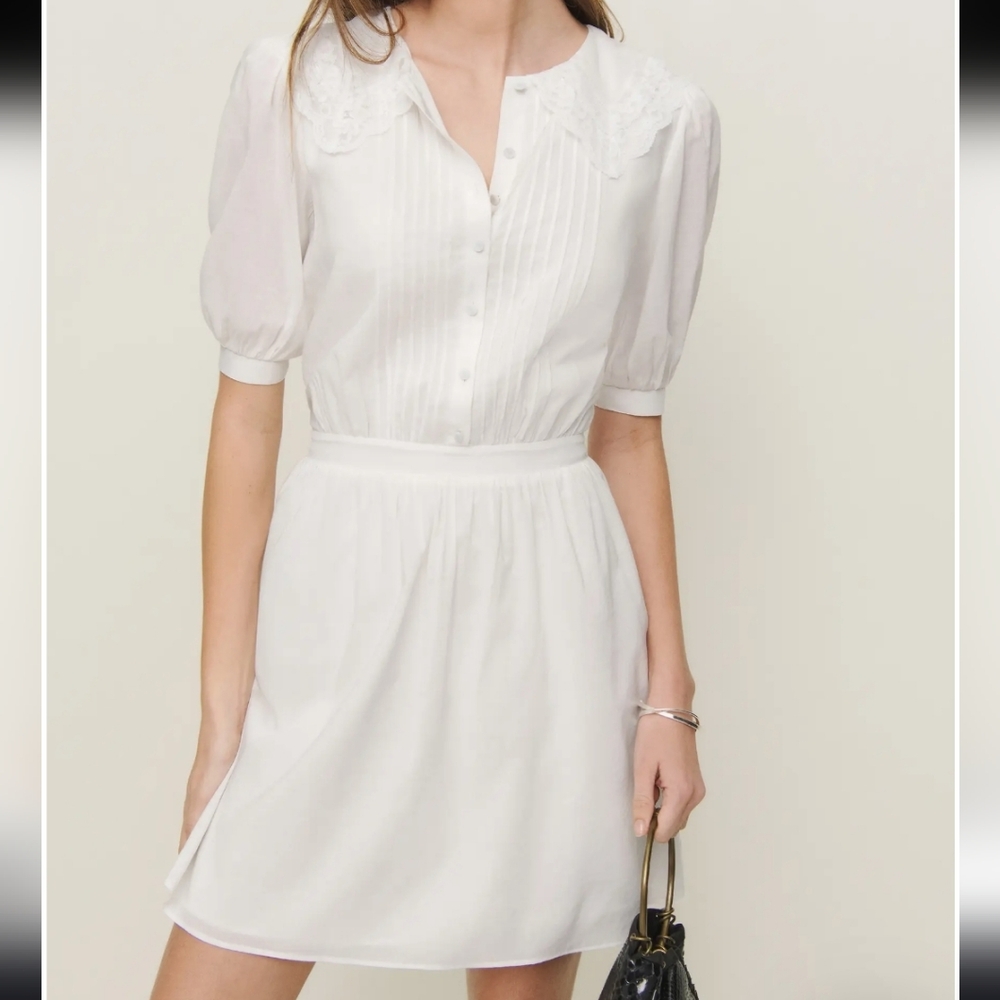 Reformation White Long Sleeve Lace Dress Size 4, Nwot. Suoer Cute! - Picture 6 of 16